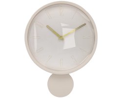 Vtw Living - Stijlvolle Wandklok - Klok - Beige - 30 x 6 x 40 cm
