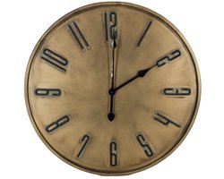 Vtw Living - Stijlvolle Wandklok - Klok - Brons Goud - Metaal - 60 cm