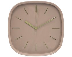 Vtw Living - Stijlvolle Wandklok - Klok - Bruin - 30 x 5 x 30 cm