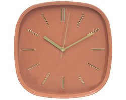 Vtw Living - Stijlvolle Wandklok - Klok - Oranje - 30 x 5 x 30 cm