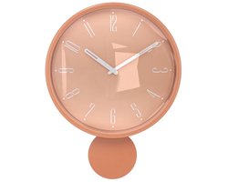 Vtw Living - Stijlvolle Wandklok - Klok - Oranje - 30 x 6 x 40 cm