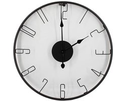 Vtw Living - Stijlvolle Wandklok - Klok - Zwart - Metaal - 60 cm
