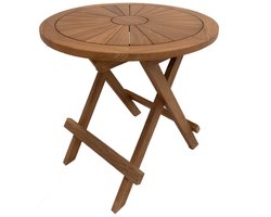 Vtw Living - Teakhouten Picknicktafel voor buiten Rond 50 x 50 x 50 cm - Inklapbaar