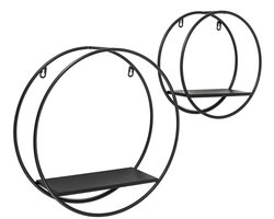 Vtw Living - Wandrek Metaal Rond Set Van 2 - Metaal - 30 en 40 cm
