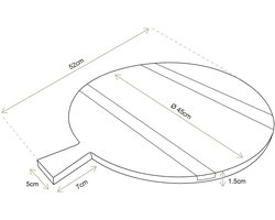 vtwonen - Basic - Dienblad - Zwart - Hout - 52x45x1,5cm