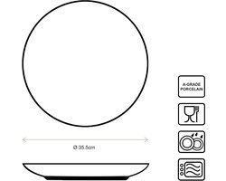 vtwonen - Basic - Dinerbord - Wit - Porselein - 35,5cm