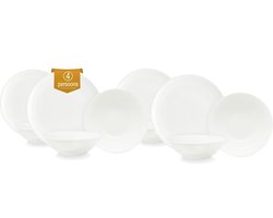 vtwonen - Basic - Set van 12 - Serviesset - Wit - Porselein
