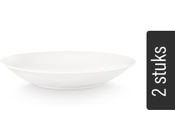 vtwonen - Basic - Set van 2 - Pastaborden - Wit - Porselein - Servies - 25,5cm