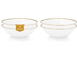 vtwonen - Basic - Set van 4 - Ontbijt-/Soepkommen - Wit - Porselein - 18cm