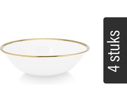 vtwonen - Basic - Set van 4 - Ontbijt-/Tapaskommen - Wit - Porselein - 15cm