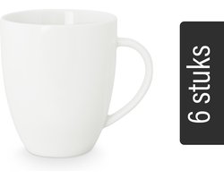 vtwonen - Basic - Set van 6 - Mokken met Oor - Wit - Porselein - 250ml
