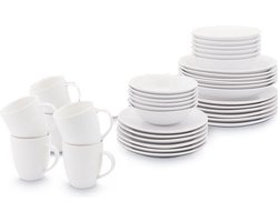 vtwonen - Basic - voor 6 Personen - Serviesset - Wit - Porselein