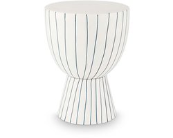 vtwonen Bijzettafel - Gestreept - Tafel van Metaal - Donkerblauw - 35,5x46cm