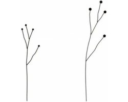 vtwonen bloemsteker takken zwart 50 cm set van 2