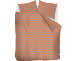 vtwonen Bold Stripe dekbedovertrek - Eenpersoons - 140x200/220 - Perzik