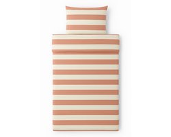 Vtwonen - Bold Stripe dekbedovertrek - Eenpersoons - 140x200/220cm - Pastelroze