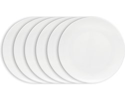 vtwonen - Borden - Dinerborden - Porselein - Wit - 25,5 cm - Set van 6