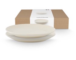 vtwonen Borden - Keramiek - Dinerbord - Gebroken wit - 24cm - Set van 2