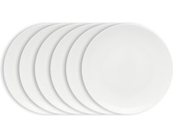 vtwonen - Borden - Lunchborden - Porselein - Wit - 23 cm - Set van 6