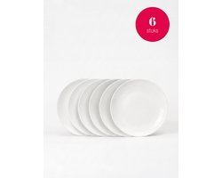 vtwonen - Borden - Ontbijtborden - Porselein - Wit - 18 cm - Set van 6