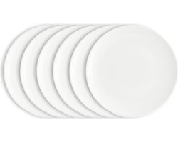 vtwonen - Borden - Ontbijtborden - Porselein - Wit - 20 cm - Set van 6