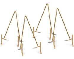 vtwonen - Bordenstandaard voor sierborden - Bordenhouder - Goud - 11x20cm - Set van 4