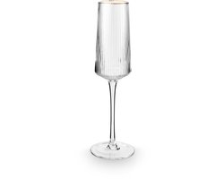 vtwonen Champagneglazen - Voor Chamapgne of Cava - Champagneflutes - Glazen set van 4 - met Gouden Rand - 300ml