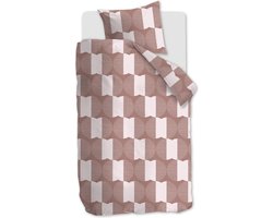 Vtwonen Check Mate dekbedovertrek - Eenpersoons - 140x200/220 - Steenrood