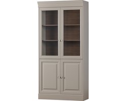 vtwonen Chow 2-deurs vitrinekast - Grenen - Dakargrau - 215x105x40