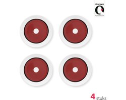 vtwonen Circles Gebaksbordjes - Borden - 18cm - Rood - Set van 4