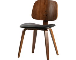 vtwonen Classic Eetkamerstoel - Notenhout - Zwart/walnoot - 81x48x50 cm
