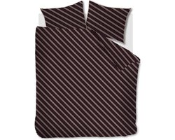 vtwonen Diagonal dekbedovertrek - Tweepersoons - 200x200/220 - Donker Rood
