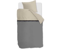 vtwonen Duo Colour dekbedovertrek - Eenpersoons - 140x200/220 - Grijs