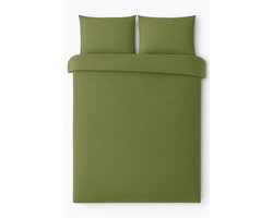 Vtwonen - Duo dekbedovertrek - Lits-Jumeaux - 240x200/220cm - Olijfgroen