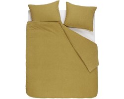 vtwonen Flanel dekbedovertrek - Tweepersoons - 200x200/220 - Oker