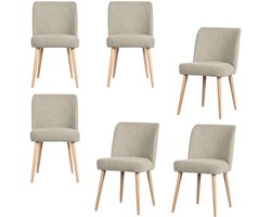 vtwonen Force Eetkamerstoelen - Naturel - Grijs - Set van 6