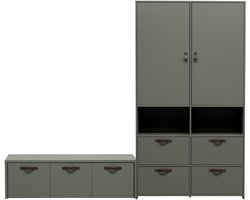 vtwonen garderobekast 103 cm & kistbank 120 cm Stage - Grenen - Soap