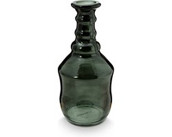 vtwonen Glazen Vaas voor Bloemen - Woondecoratie - Zwart - 11x23cm