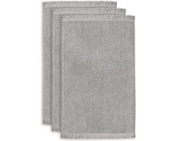 Vtwonen Groove Gastendoek - set van 3 - 30x50 cm - Antraciet