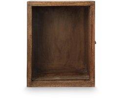vtwonen - Houten Wandkast - Wanddecoratie - Bruin - Hout - 42 x 33 x 15 cm
