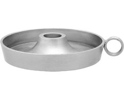 vtwonen Kaarsenhouder Metaal Zilver – Ø 10 x 5 cm – Handgemaakt – Industrieel & Tijdloos Design