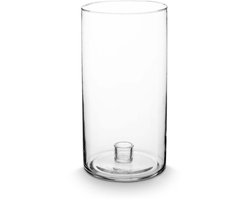vtwonen Kaarsenhouders - Clear - Kandelaar van Glas - Transparant - 13x25cm