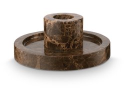 vtwonen - Kandelaar - Bruin - Marmer - 10.2x4cm