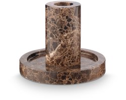 vtwonen - Kandelaar - Bruin - Marmer - 10.2x7.9cm