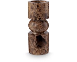 vtwonen Kandelaar - Kaarsenhouder van Marmer - Bruin - 8x20cm