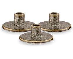 vtwonen Kandelaar Set van 3 - Kaarsenhouder van Keramiek - Groen - 12x5cm