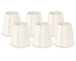 vtwonen Kandelaar Set van 6 - Kaarsenhouder van Keramiek - Wit - 5.6x6cm