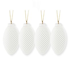 vtwonen Kerst Ornament Waffle - Kerstmis Decoratie - 3D print - 6.5x14cm - Set van 4
