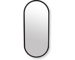 vtwonen Kleine Ovale Spiegel - Ovaal - Zwart - 50 x 20 cm