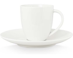 vtwonen Koffiekop met Schotel - Wit - Porselein - 100ml